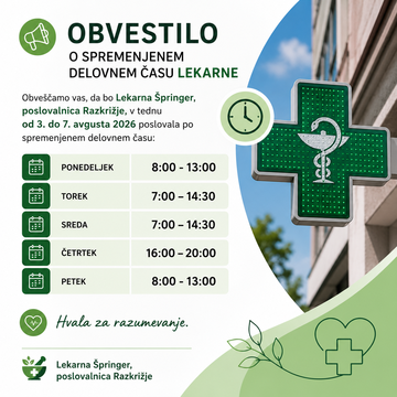 lekarna, 3. do 7. avgust